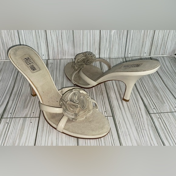Pelle Moda Leather Slip On Sandal Heel Size 8M - Picture 2 of 10
